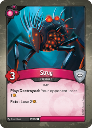 Strug, a KeyForge card illustrated by Imp