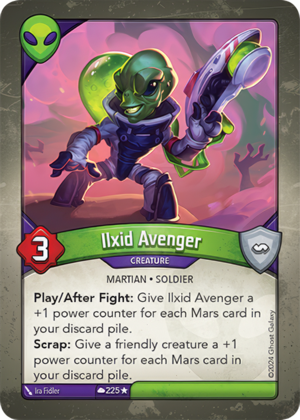 Ilxid Avenger, a KeyForge card illustrated by Martian