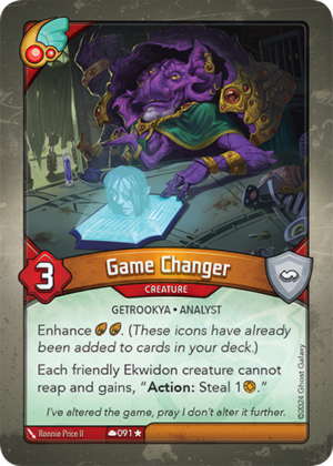 Game Changer, a KeyForge card illustrated by Ronnie Price II