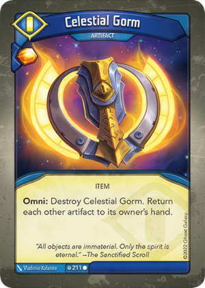 Celestial Gorm, a KeyForge card illustrated by Vladimir Kafanov