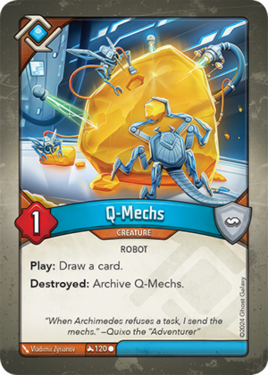 Q-Mechs, a KeyForge card illustrated by Robot