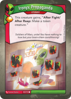 Ironyx Propaganda (Ironyx Rebels), a KeyForge card illustrated by Caravan Studio