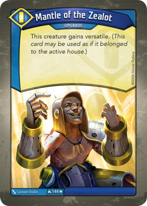 Mantle of the Zealot, a KeyForge card illustrated by Caravan Studio