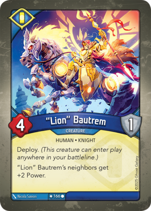 “Lion” Bautrem, a KeyForge card illustrated by Nicola Saviori