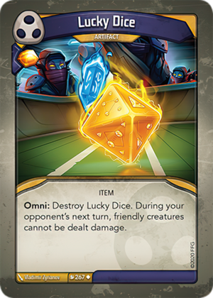 Lucky Dice, a KeyForge card illustrated by Vladimir Zyrianov