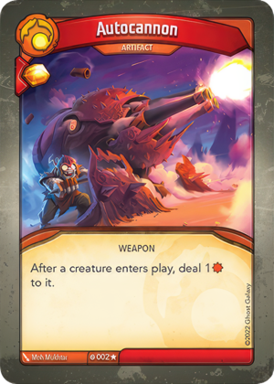 Autocannon, a KeyForge card illustrated by Mo Mukhtar
