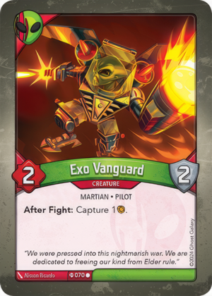 Exo Vanguard (Ironyx Rebels), a KeyForge card illustrated by Martian