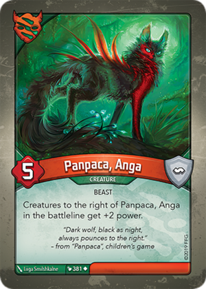 Panpaca, Anga, a KeyForge card illustrated by Liiga Smilshkalne