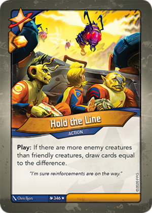 Hold the Line, a KeyForge card illustrated by Chris Bjors