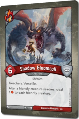 Shadow Gloomcoil, a KeyForge card illustrated by Dragon