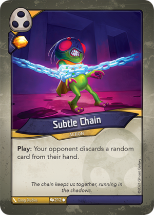 Subtle Chain, a KeyForge card illustrated by Gong Studios