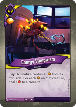 Energy Vampirism, a KeyForge card illustrated by Mihai Radu