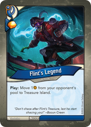 Flint’s Legend, a KeyForge card illustrated by Sonderflex Studio