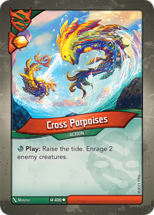 Cross Porpoises, a KeyForge card illustrated by Monztre