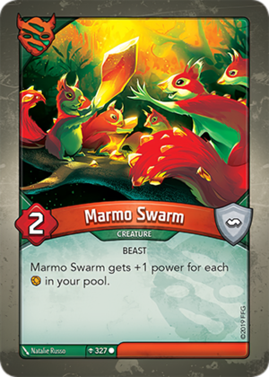 Marmo Swarm, a KeyForge card illustrated by Natalie Russo