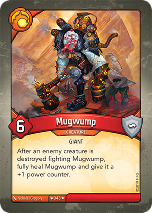 Mugwump, a KeyForge card illustrated by Nicholas Gregory