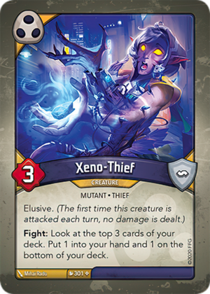 Xeno-Thief, a KeyForge card illustrated by Mihai Radu