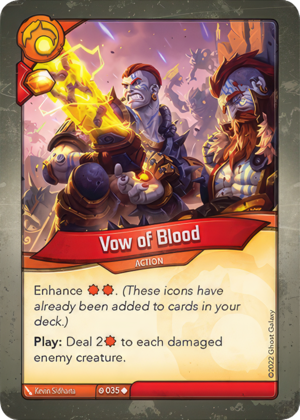Vow of Blood, a KeyForge card illustrated by Kevin Sidharta