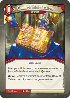 Book of Malefaction (Redemption), a KeyForge card illustrated by David Tenorio