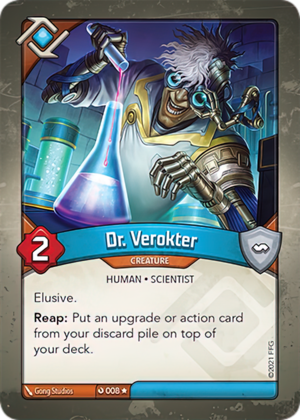 Dr. Verokter, a KeyForge card illustrated by Human