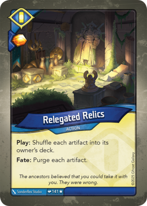Relegated Relics, a KeyForge card illustrated by Sonderflex Studio