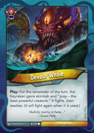 Devour Whole, a KeyForge card illustrated by Bimawithpencil