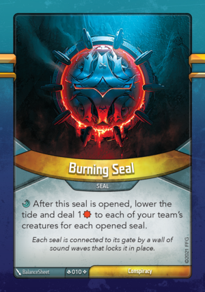Burning Seal, a KeyForge card illustrated by BalanceSheet