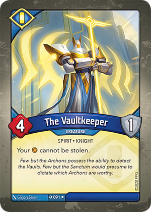 The Vaultkeeper, a KeyForge card illustrated by Spirit