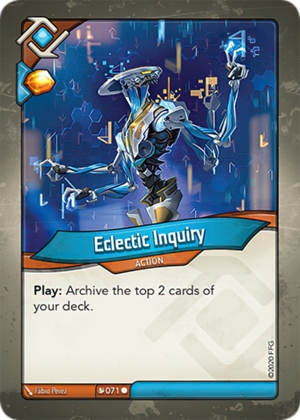 Eclectic Inquiry, a KeyForge card illustrated by Fábio Perez