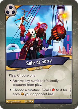 Safe or Sorry, a KeyForge card illustrated by Bogdan Tauciuc