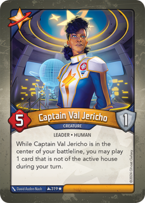 Captain Val Jericho, a KeyForge card illustrated by Human