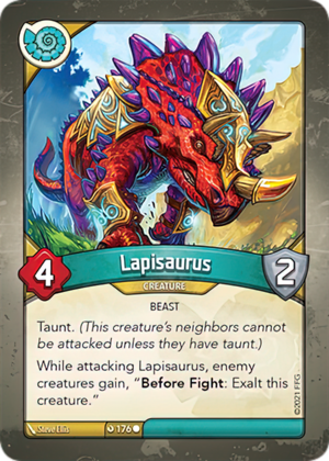 Lapisaurus, a KeyForge card illustrated by Steve Ellis