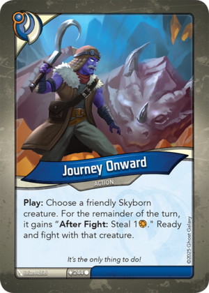 Journey Onward, a KeyForge card illustrated by Brian Adriel