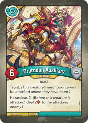 Brutodon Auxiliary, a KeyForge card illustrated by Caio Monteiro