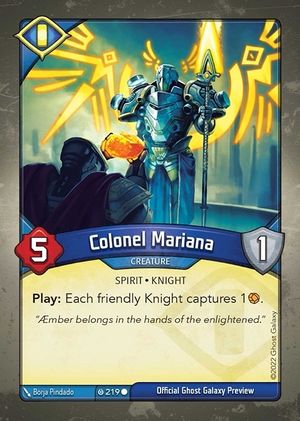 Colonel Mariana, a KeyForge card illustrated by Borja Pindado