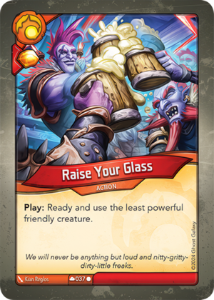 Raise Your Glass, a KeyForge card illustrated by Kian Reglos