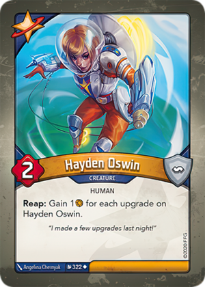 Hayden Oswin, a KeyForge card illustrated by Angelina Chernyak