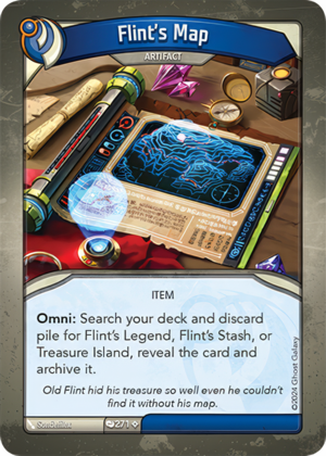 Flint’s Map, a KeyForge card illustrated by Sonderflex Studio