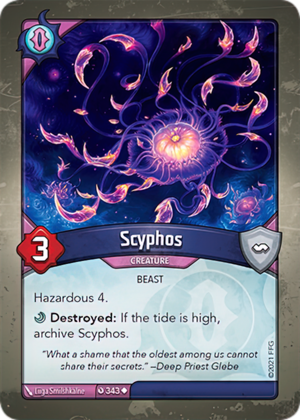 Scyphos, a KeyForge card illustrated by Liiga Smilshkalne