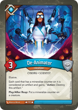 De-Animator, a KeyForge card illustrated by Cyborg