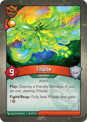 Fifalde, a KeyForge card illustrated by Liiga Smilshkalne