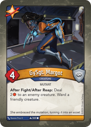 GySgt. Margot, a KeyForge card illustrated by Ronnie Price II