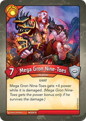 Mega Gron Nine-Toes, a KeyForge card illustrated by Anton Zemskov