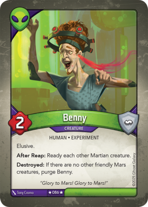 Benny, a KeyForge card illustrated by Human