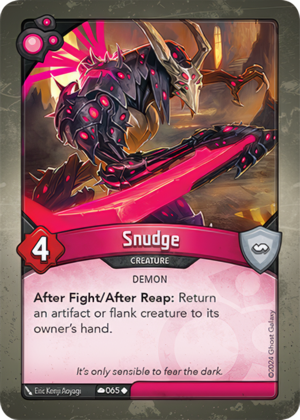 Snudge, a KeyForge card illustrated by Demon