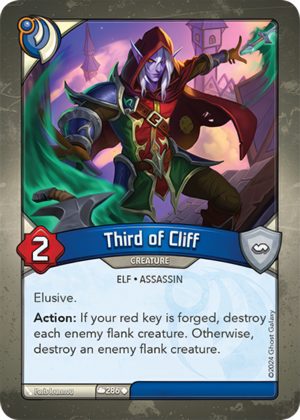 Third of Cliff, a KeyForge card illustrated by Paris Ioannou