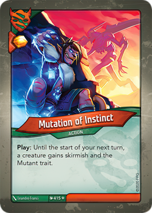 Mutation of Instinct, a KeyForge card illustrated by Leandro Franci
