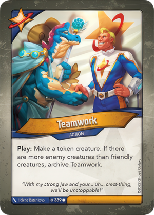 Teamwork, a KeyForge card illustrated by Helena Butenkova
