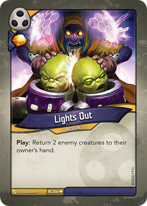 Lights Out, a KeyForge card illustrated by Tey Bartolome