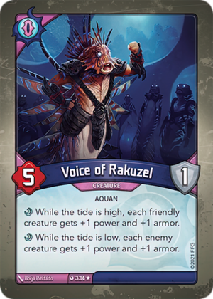 Voice of Rakuzel, a KeyForge card illustrated by Borja Pindado